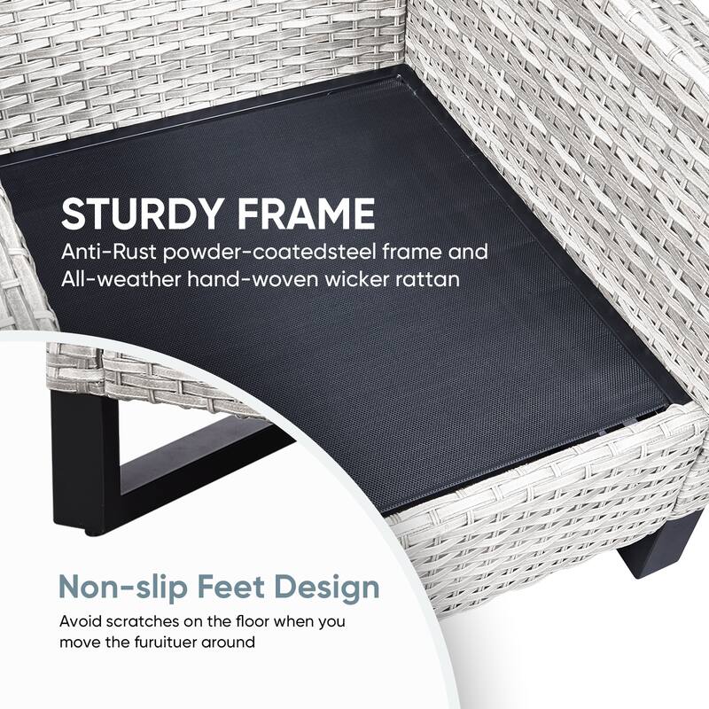 Outdoor Chairs Coffee Table Patio Chairs with Deep Seating