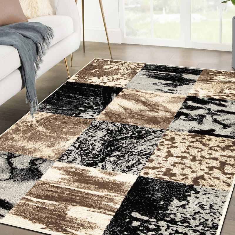 Patchwork Modern Eclectic Color Block Indoor Area Rug by Superior