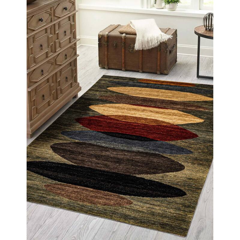 ECARPETGALLERY Hand-knotted Peshawar Ziegler Green Wool Rug - 5'0 x 6'11