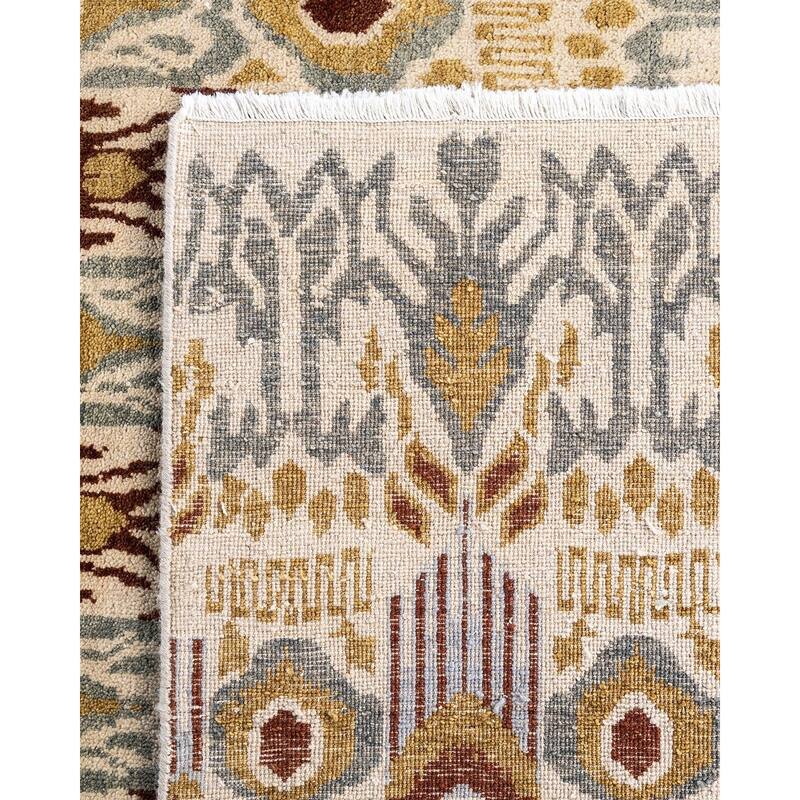 Ikat One-of-a-Kind Hand-Knotted Area Rug - Beige, 8' 0" x 10' 4" - 8' 0" x 10' 4"