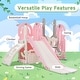 preview thumbnail 12 of 36, 5 in 1 Toddler Slide and Swing Set, Kids Playground Climber Slide Playset with Basketball Hoop Freestanding Combination