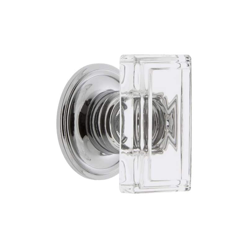 Grandeur CARR-CRYS-KNOB-LG-GEO Carre 1-3/4” Crystal Rectangular - Bright Chrome