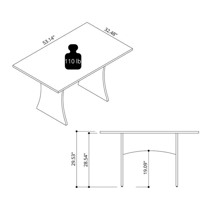 Manhattan Comfort Coney Mid-Century Modern Dining Table