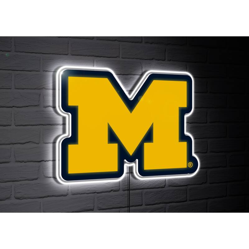 Michigan Wolverines Team Logo LED Wall Decor Lighted Sign