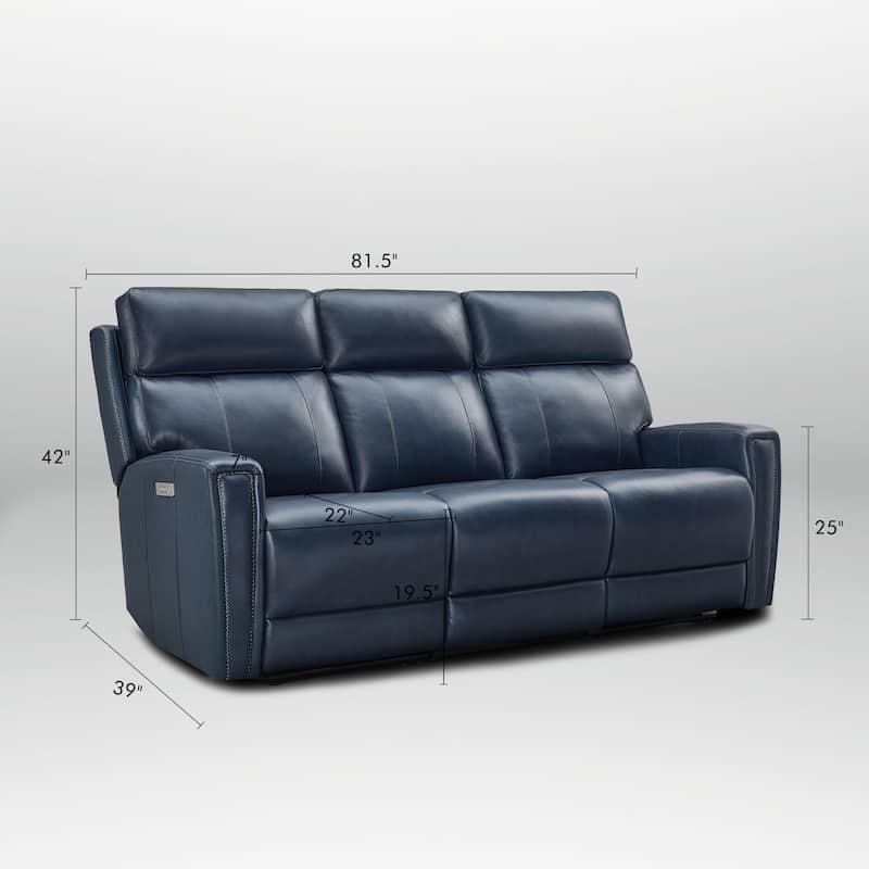 81.5'' Genuine Leather Zero Gravity Power Recliner Sofa with Power Headrest, USB&USB-C Port