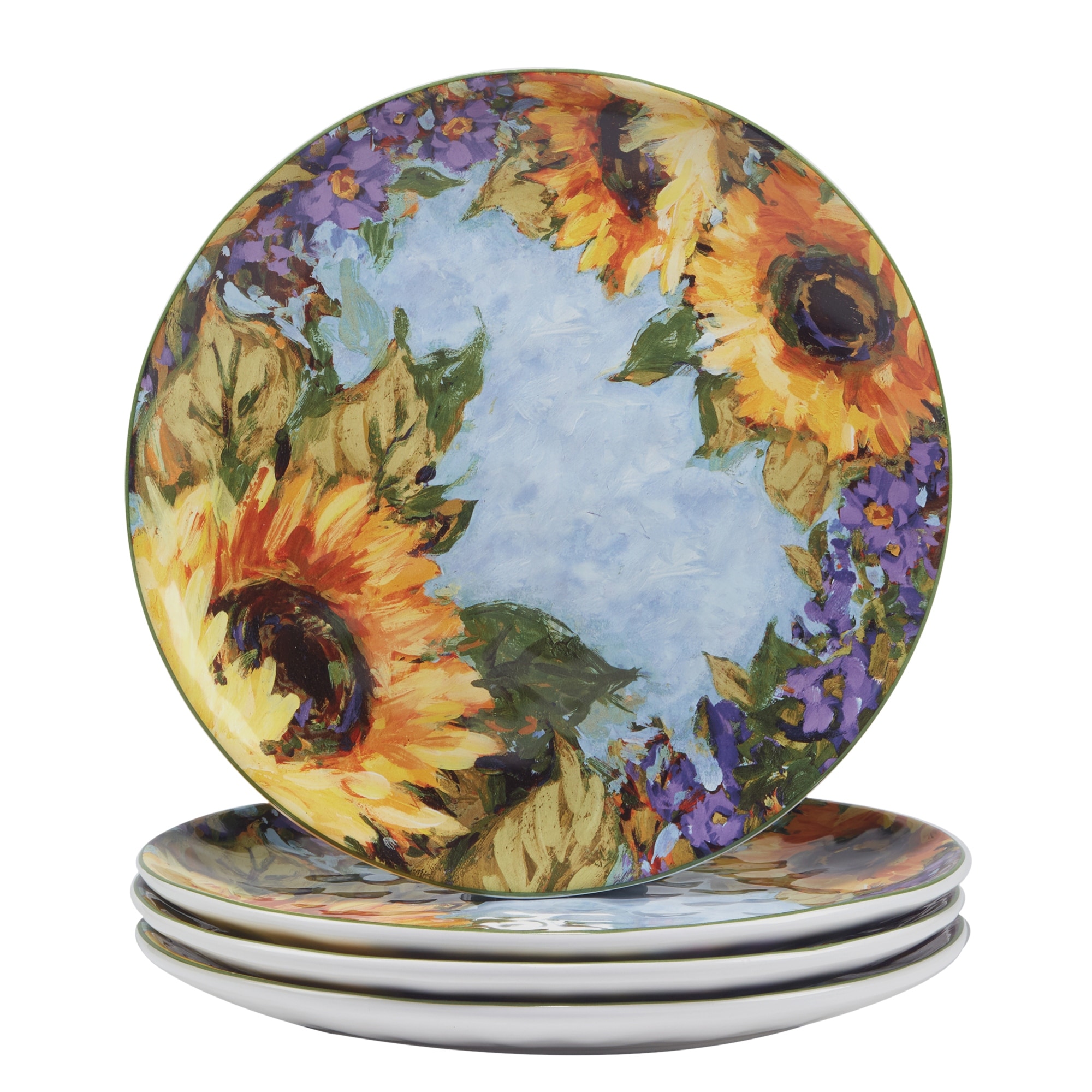 Certified International Sunflower Bouquet 11" Dinner Plates, Set of 4 - 10.75' x 11'