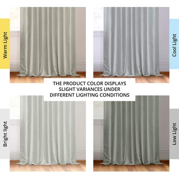 Ex. Fabrics Silver Faux Textured Dupioni Silk Curtain (1 Panel)