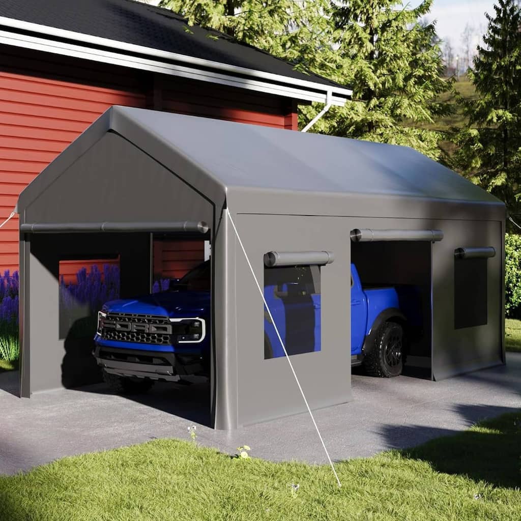 10x20 Ft Metal Carport Oversized Portable Garage for Cars, Trucks and Boats - 10X20 Ft