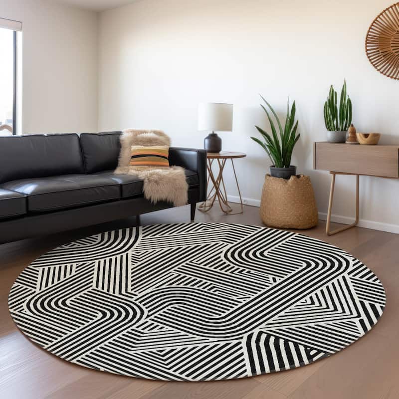 Machine Washable Indoor/ Outdoor Chantille Contemporary Geo Rug