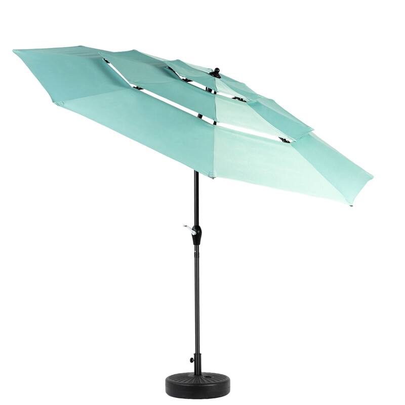 115" Outdoor Aluminium 3 Tier Auto-tilt Umbrella with Crank (No Base)