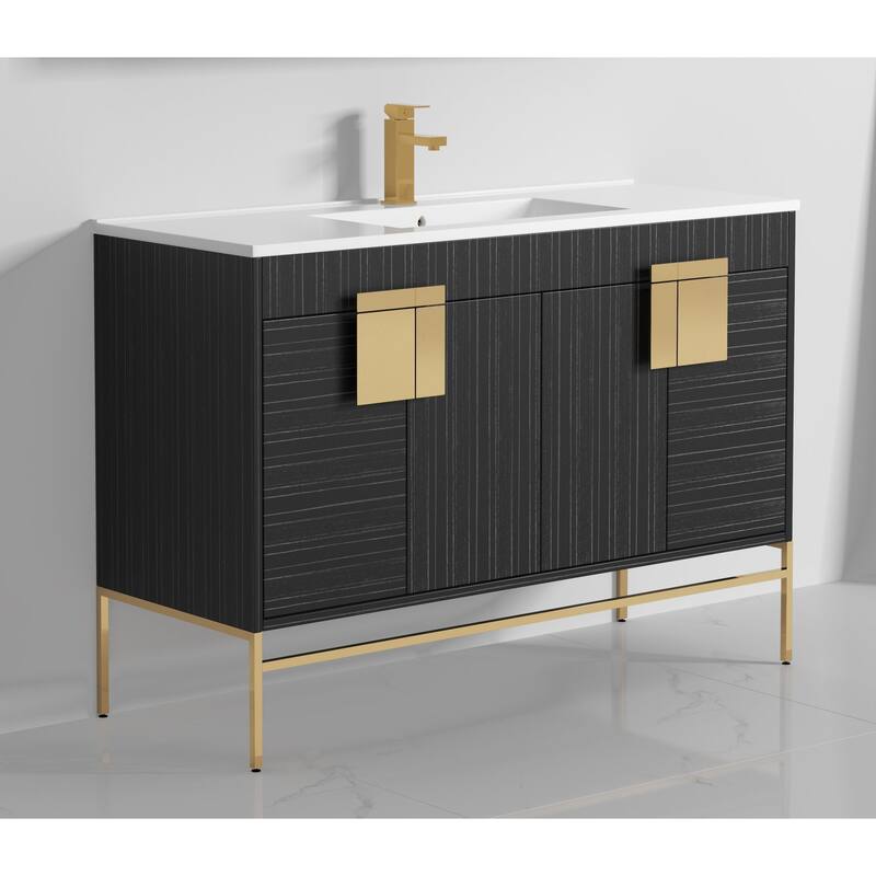 47" Tennant Brand Kuro Minimalistic Dawn Gray Single Sink Bathroom Vanity
