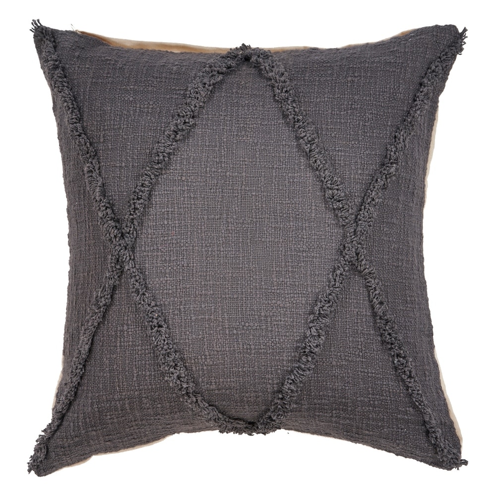 Ox Bay 20 x 20 Coastal, Modern, Transitional Gray Cotton Throw Pillow ,  Back Support, Decorative