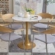 preview thumbnail 7 of 27, Kitchen Dining Table Marble Tabletop Round Modern Sintered Stone Bar Bistro Table