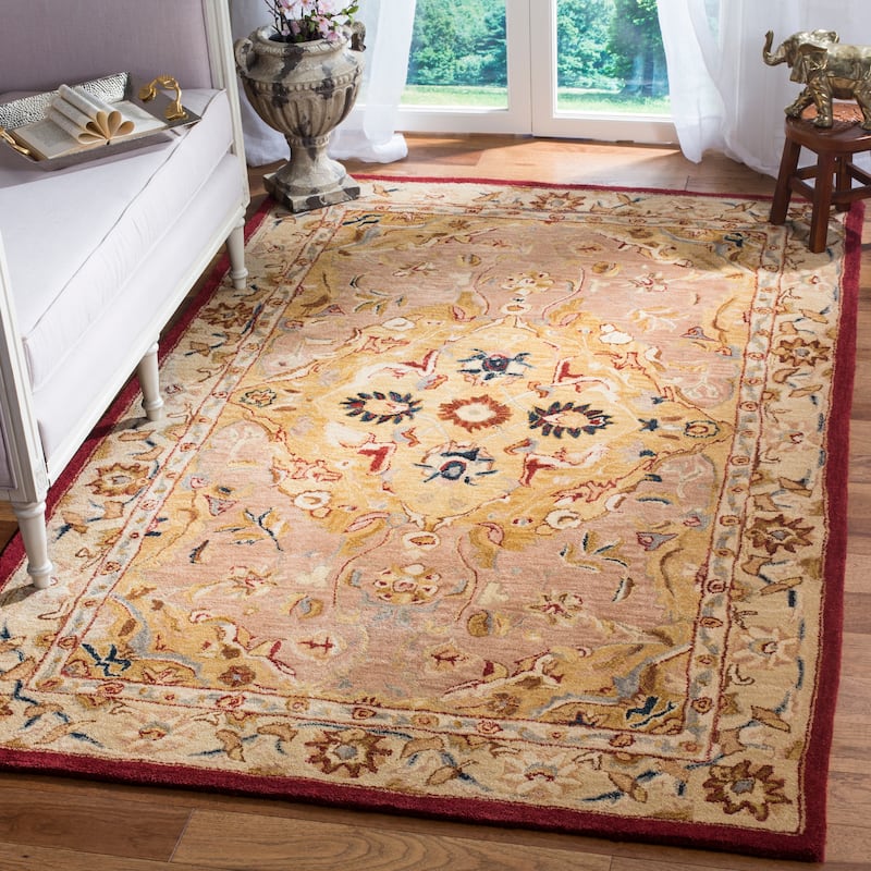 SAFAVIEH Handmade Anatolia Iudita Traditional Oriental Wool Rug - 4' x 6' - Gold/Ivory