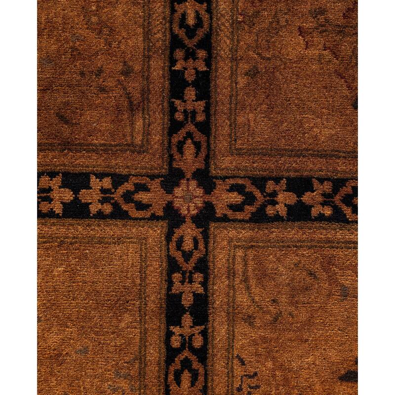 Overdyed One-of-a-Kind Hand-Knotted Octagon Area Rug - Brown - 7' 1" x 7' 1"