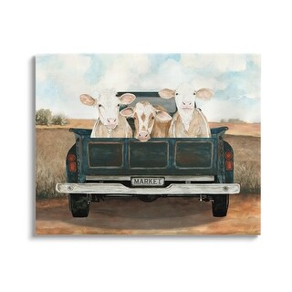Stupell Cows in Country Truck Canvas Wall Art Design by Cindy Jacobs ...