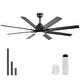 preview thumbnail 54 of 77, Sofucor Modern Smart Ceiling Fan – 52"/66"/72"/ 84", App & Voice and Remote Control 52 Inch Diameter - (Non-Smart)Black ABS Blades