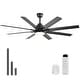 preview thumbnail 27 of 67, 52"/66" Inch Ceiling Fan with Light,APP and Remote Control, Low Profile,Smart Optional 52 Inch - (Non-smart)Black With Black ABS Blades