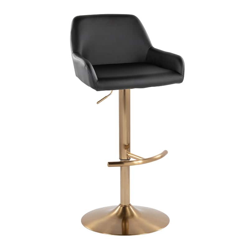 Silver Orchid Galotti Adjustable Bar Stool with Rounded T Footrest (Set of 2)