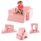 preview thumbnail 1 of 20, Costway Kids Modular Play Sofa 8 PCS with Detachable Cover for - See Details Pink