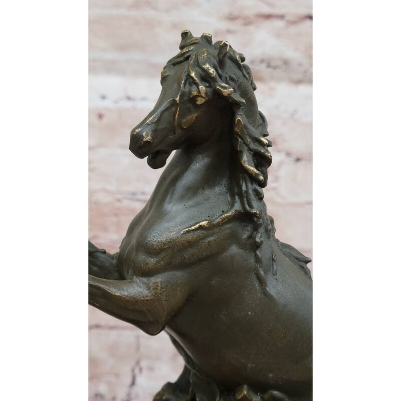Mythological Woman With Rearing Imitative Horse Bronze Sculpture - Clical Equestrian Art
