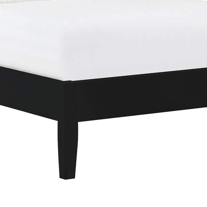 Cavi Modern Low Profile Platform Twin Size Bed, Panel Sides, Slats, Black