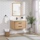 preview thumbnail 68 of 106, Cristo Floating Bath Vanity with White Quartz Stone Top without Mirror