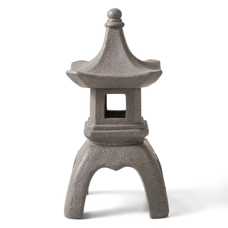 Glitzhome MGO Faux Concrete Pagoda Garden Statue Indoor and Outdoor Decoration