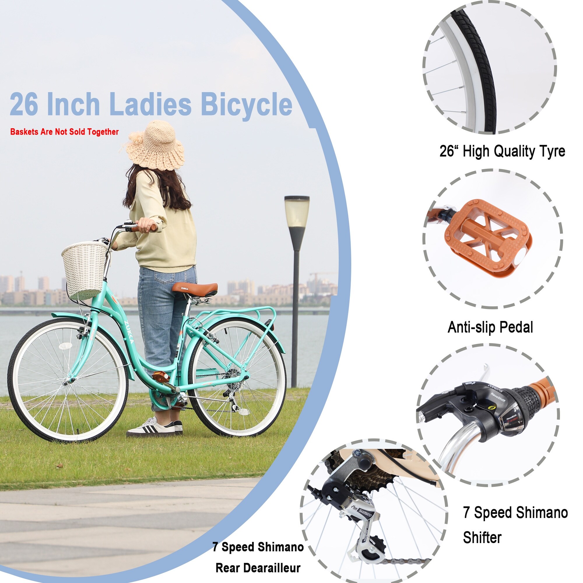 26 inch ladies bike with basket 2025