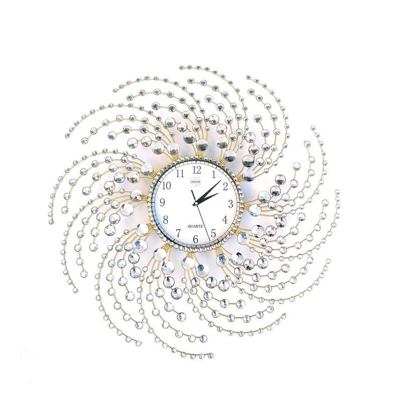 Handmade Crystals Metal Wall Clock On Sale Bed Bath & Beyond 35515215