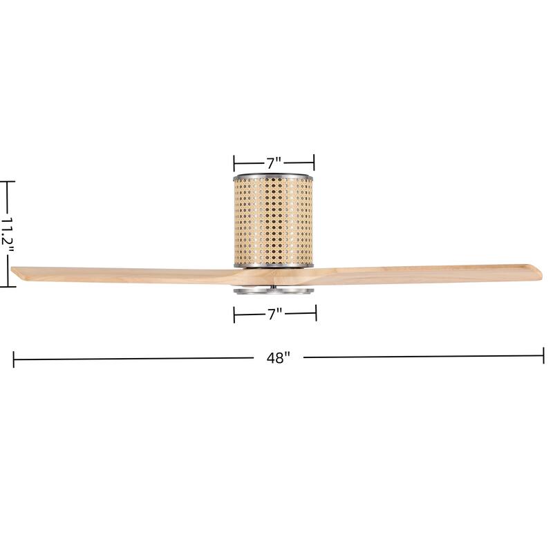 MLiAN 48" Ceiling Fan Low Profile Flush Mount Fan 6 Speed