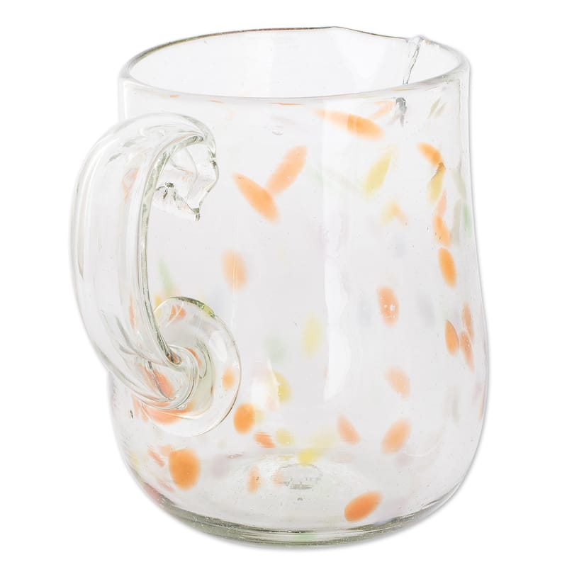 Novica Handmade Color Play Handblown Recycled Glass Pitcher Bed Bath