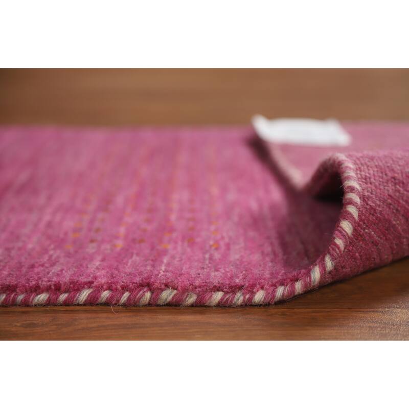 Violet Tribal Gabbeh Indian Runner Rug Handmade Wool Carpet - 2'4" x 9'8"