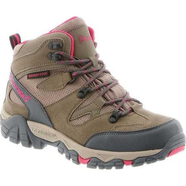 Bearpaw Women's Corsica Solids Waterproof Hiking Boot Taupe Suede/Nylon