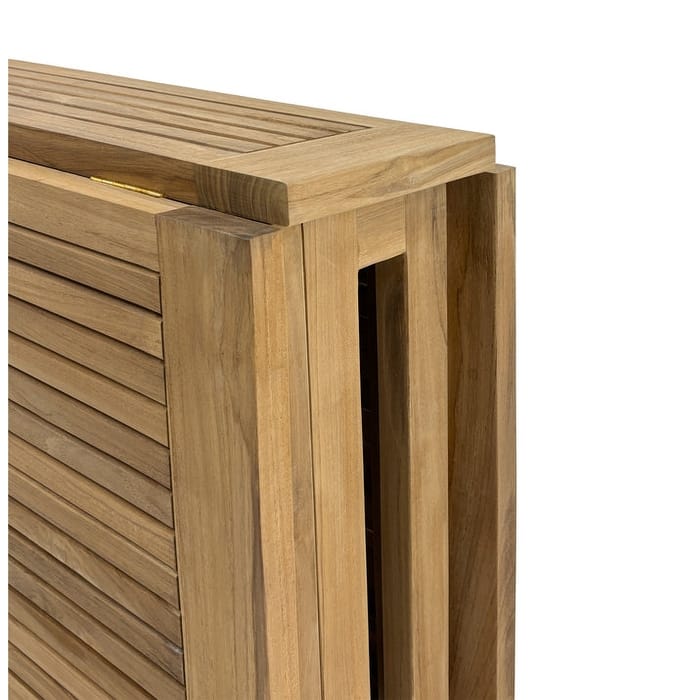 Nordic Teak Natural Wood Outdoor Rectangular Dual Folding Balcony Table - 51" - 51" x 25.5" x 28.74"