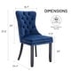 preview thumbnail 40 of 55, Set of 2 Modern Glam Velvet Dining Chairs - Armless TuftedAccent Side Chairs with Nailhead Trim & Ring Handle