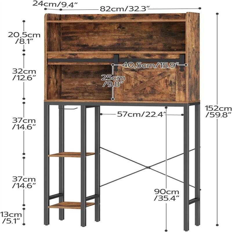 Over The Toilet Storage - 32.3"D x 9.4"W x 59.8"H
