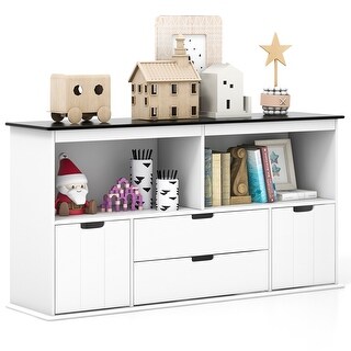 Kids Toy Storage Organizer with Blackboard Top-4-Drawer - 48" x 13" x 24.5"