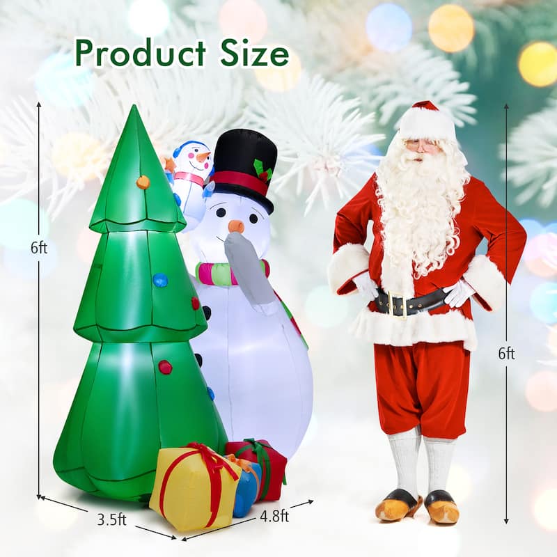 Gymax 6FT Inflatable Christmas Tree with Snowmen & Gift Boxes - See Details