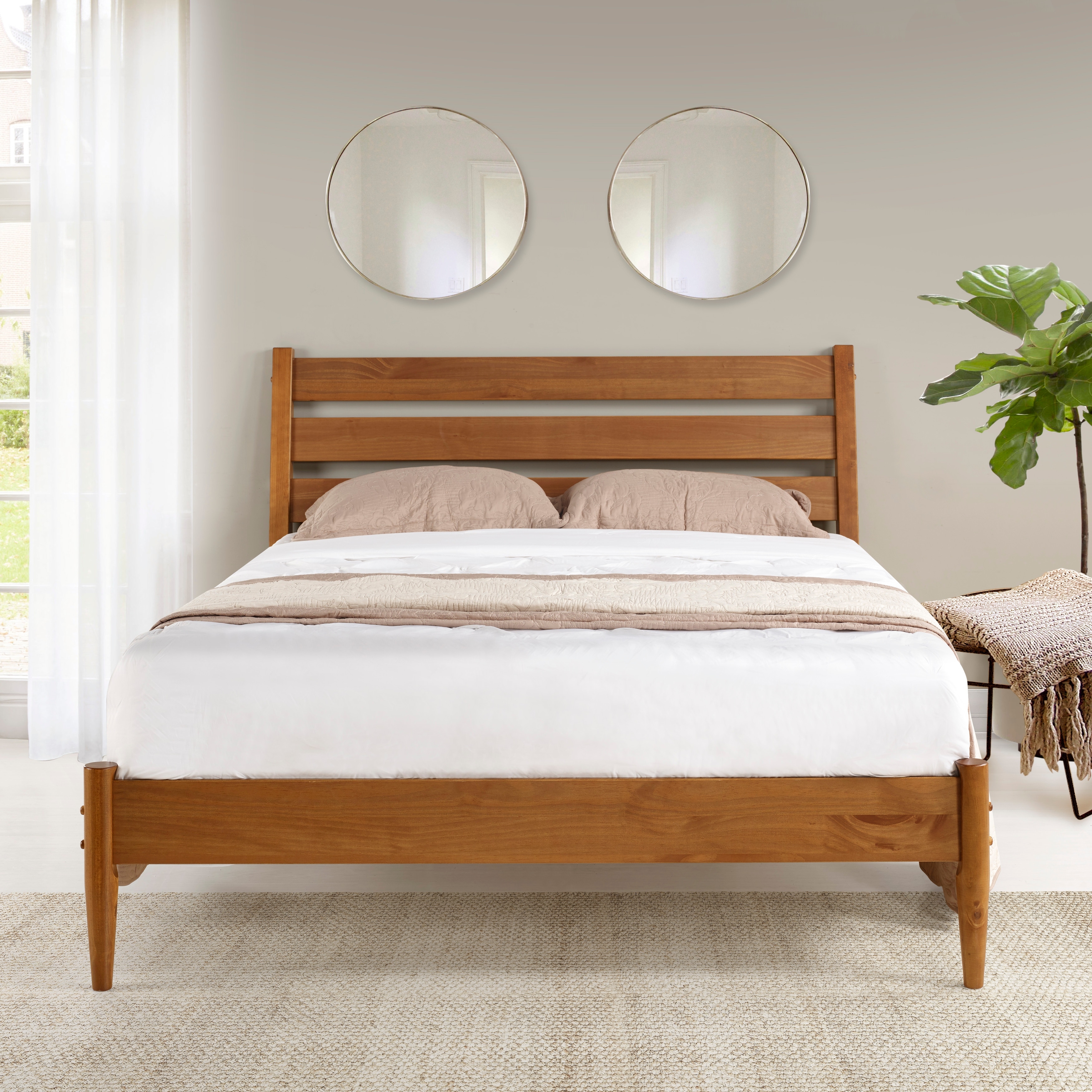 Mid century modern on sale queen bed frame
