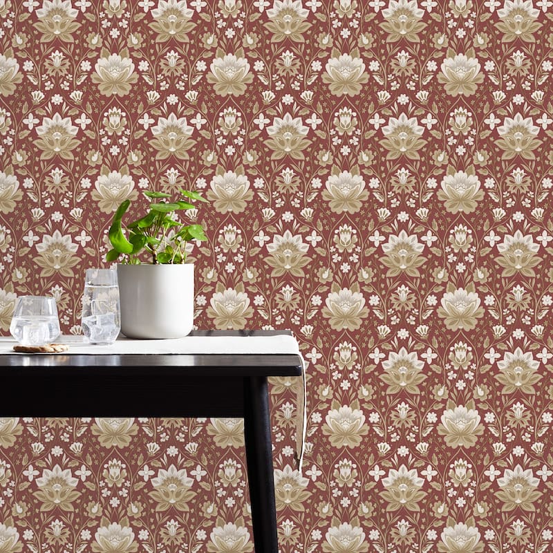 Fine Decor Issey Red Floral Wallpaper