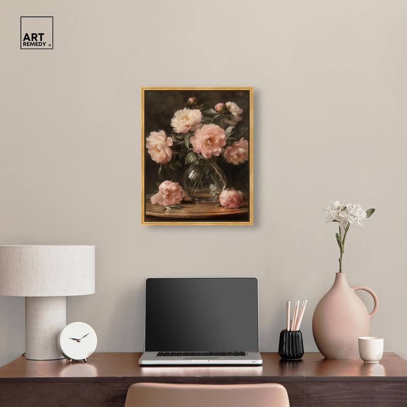 Vintage Velvet Vase Canvas by Art Remedy