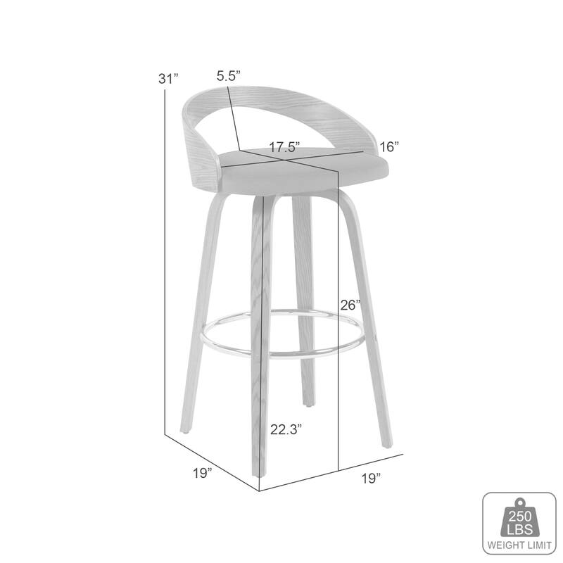 Carson Carrington Solavagen Mid-Century Modern Swivel Counter or Bar Stool