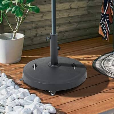 20.5" Round Patio Market Umbrella Base Stand with Wheels