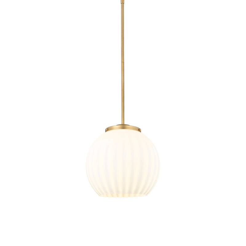 Innovations Lighting 221-1S-17-14 White Venetian Pendant White - Brushed Brass