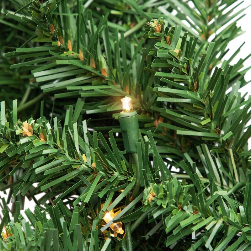 50'x8" Buffalo Fir Christmas Commercial Garl& - Warm White LED Lights