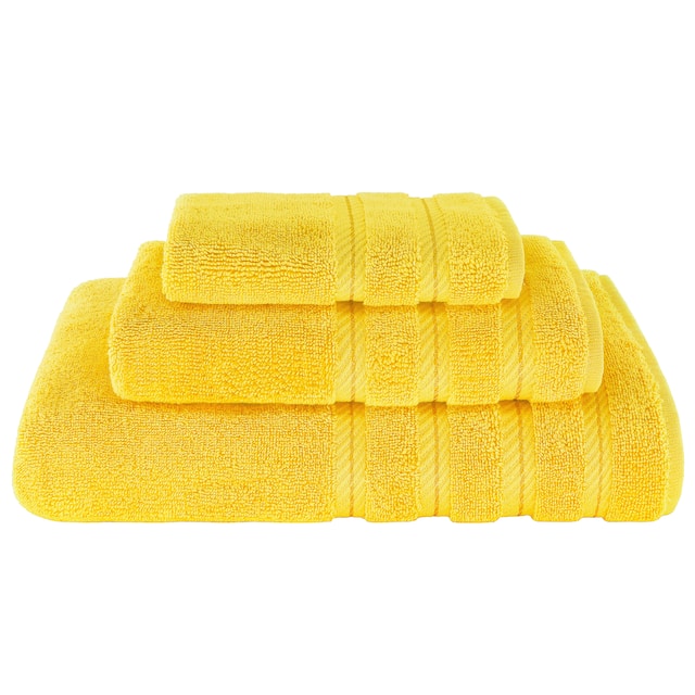 American Soft Linen 3 Piece, 100% Genuine Turkish Cotton Premium & Luxury Towels Bathroom Sets - Lemon Yellow