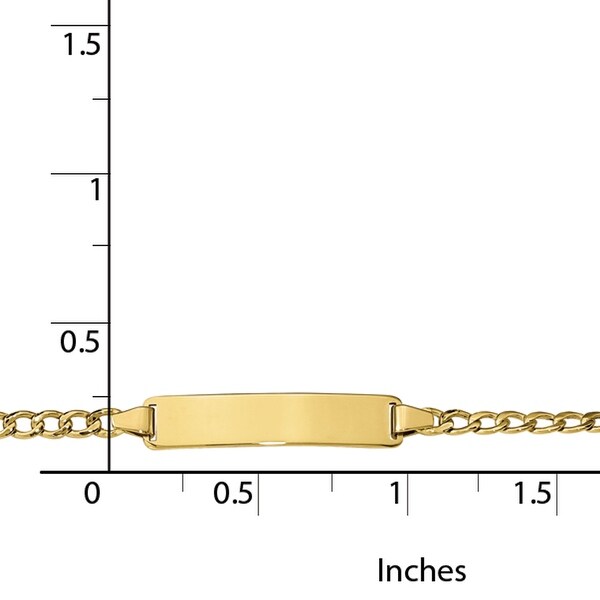 10K Yellow Gold Semi-solid Curb Link Identification Bracelet by Versil