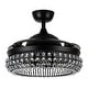 preview thumbnail 11 of 11, 42" Modern Black 3-Light Crystal Ceiling Fan Chandelier with Remote