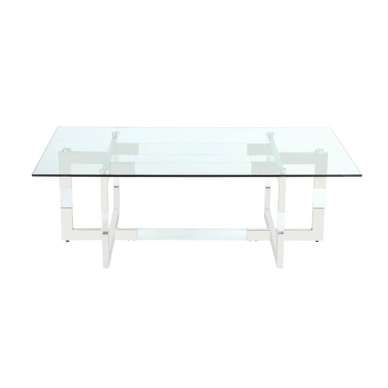Somette Clear Glass and Acrylic Coffee Table - Cocktail Table
